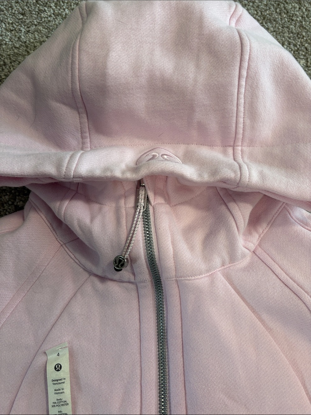 Lululemon Scuba Full-Zip Cropped Hoodie In Meadowsweet Pink - Picture 3 of 6
